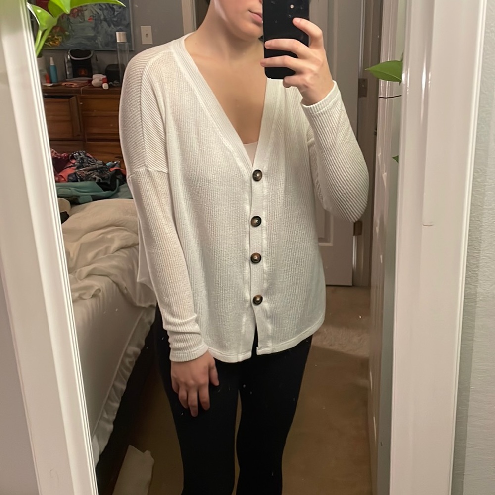 white sweater